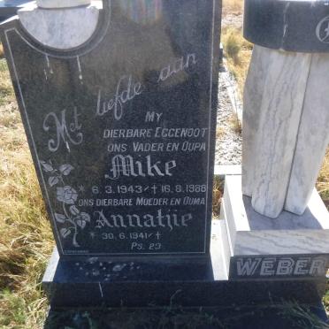 WEBER Mike 1943-1988 &amp; Annatjie 1941-