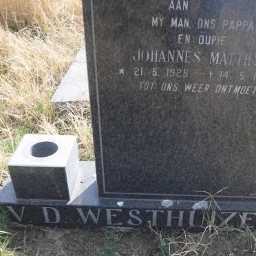 WESTHUIZEN Johannes Matthys, van der 1928-1984
