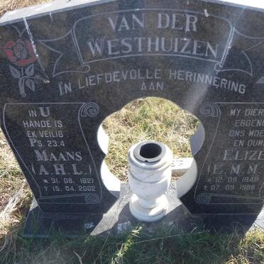 WESTHUIZEN A.H.L., van der 1921-2002 &amp; E.M.M. 1948-1996
