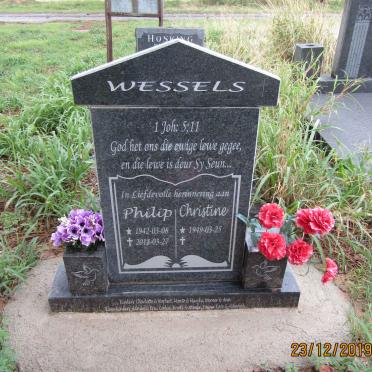 WESSELS Philip 1942-2018 &amp; Christine 1949-