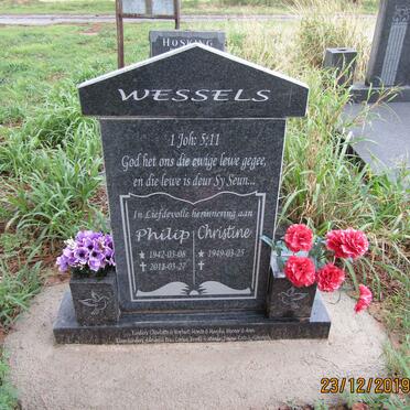 WESSELS Philip 1942-2018 &amp; Christine 1949-