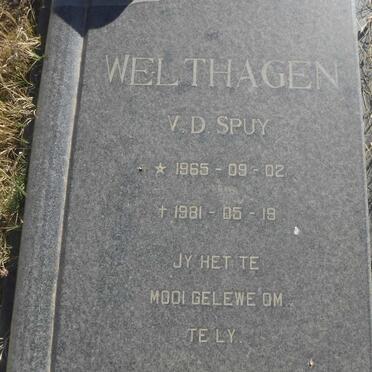 WELTHAGEN v.d. Spuy 1965-1981