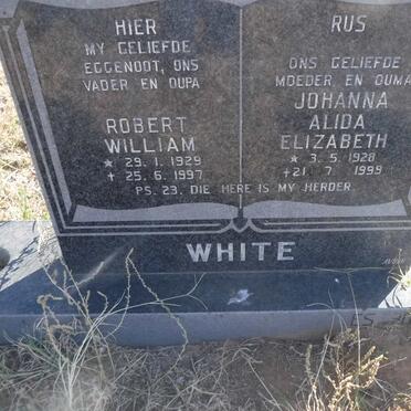 WHITE Robert William 1929-1997 &amp; Johanna Alida Elizabeth 1928-1999