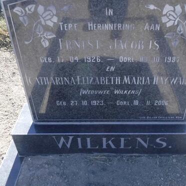 WILKENS Ernest Jacobus 1926-1987 &amp; Catharina Elizabeth Maria HAYWARD 1923-2006