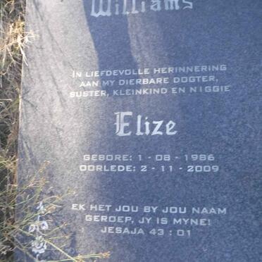 WILLIAMS Elize 1986-2009