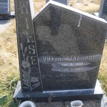 WIESE Vrede Jacobus 1937-1983