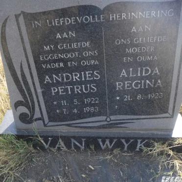 WYK Andries Petrus, van 1922-1983 &amp; Alida Regina 1923-