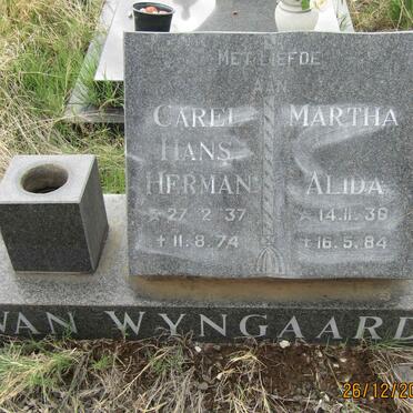 WYNGAARD Carel Hans Herman, van 1937-1974 &amp; Martha Alida 1936-1984