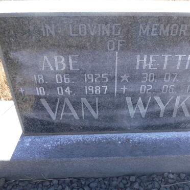 WYK Abe, van 1925-1987 &amp; Hettie 1923-1987
