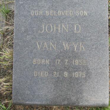 WYK John D., van 1952-1975