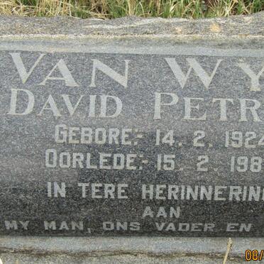 WYK David Petrus, van 1924-1985 &amp; Martha Christina VAN PLETZEN 1920-1970