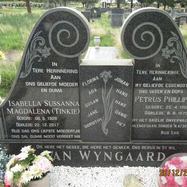 WYNGAARD Petrus Phillippus, van 1916-1975 &amp; Isabella Sussanna Magdalena 1926-2017