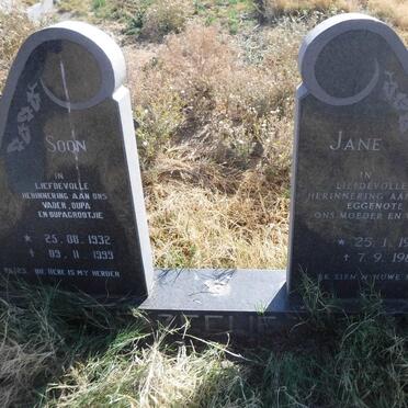 ZEELIE Soon 1932-1999 &amp; Jane 1932-1983
