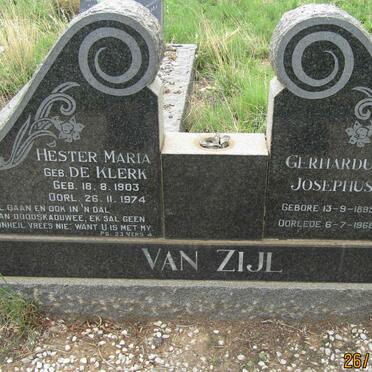 ZIJL Gerhardus Josephus, van 1895-1968 &amp; Hester Maria DE KLERK 1903-1974