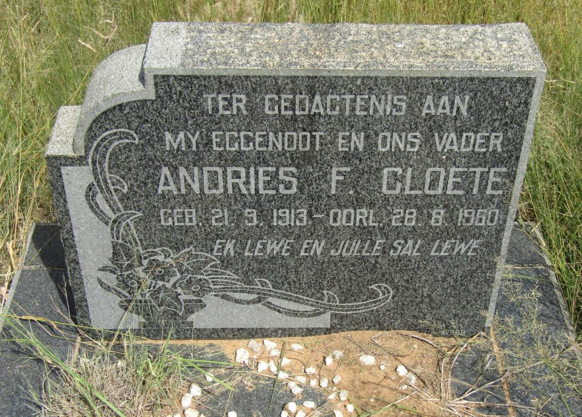 CLOETE Andries F. 1913-1960