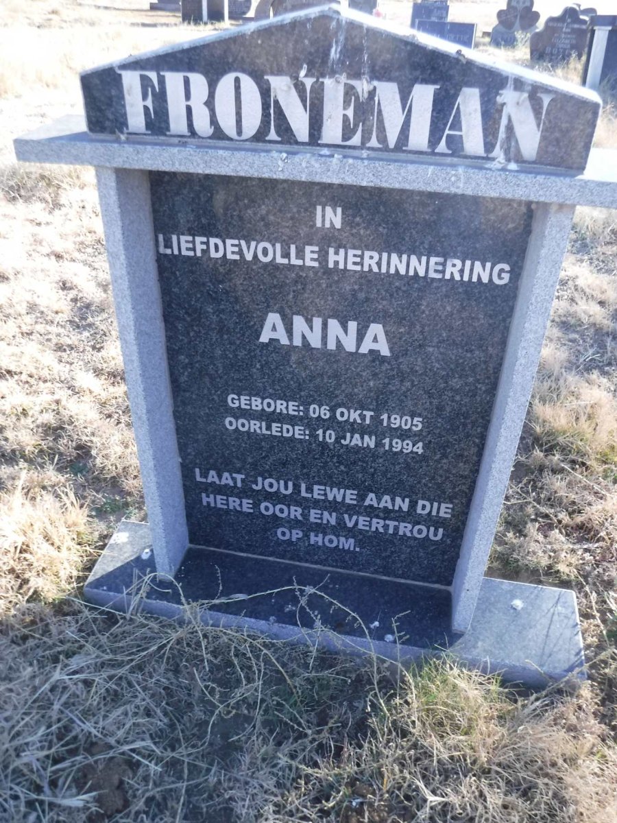 FRONEMAN Anna 1905-1994