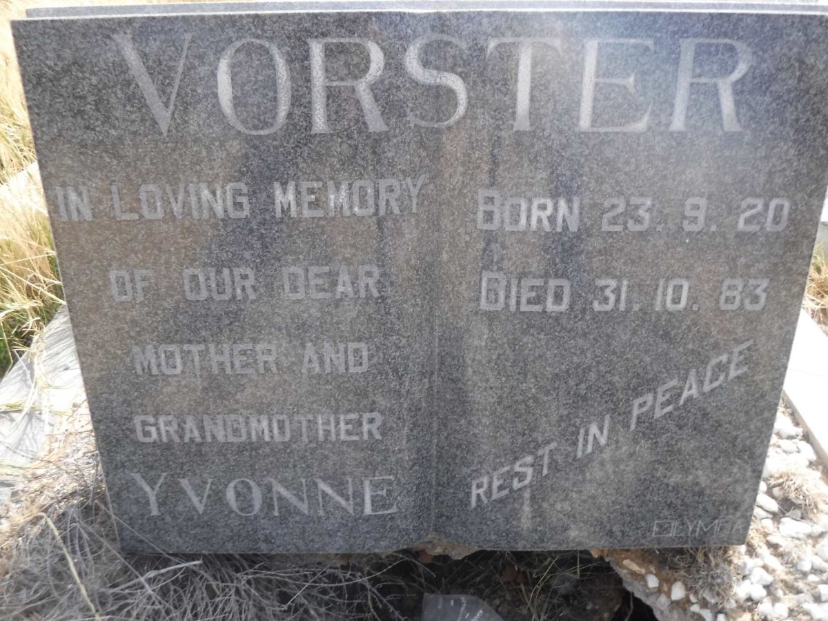 VORSTER Yvonne 1920-1983