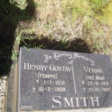 SMITH Henry Gustav 1931-1998 &amp; Verna BAIN  1931-1992