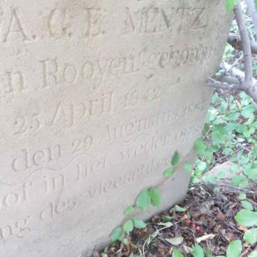 MENTZ Susanna G.E. nee VAN ROOYEN 1842-1867