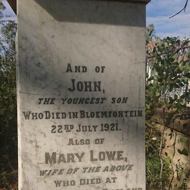 ROBERTSON John -1921 &amp; Mary LOWE -1928