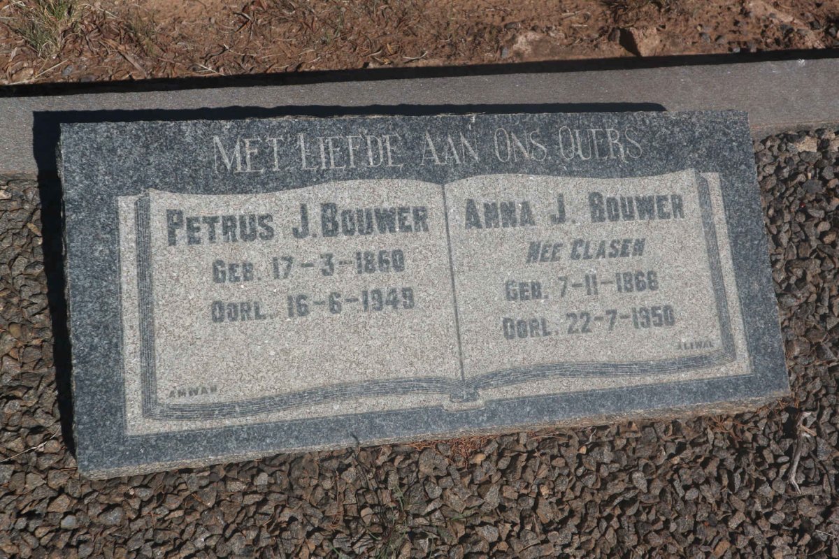 BOUWER Petrus J. 1860-1949 &amp; Anna J. CLASEN 1866-1950
