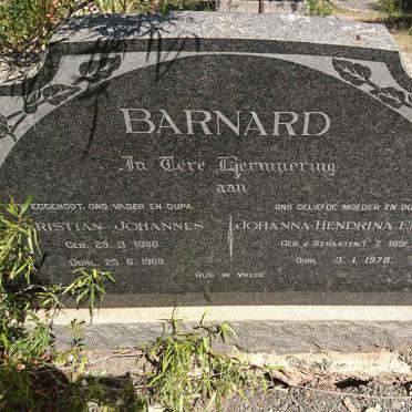 BARNARD Christian Johannes 1886-1969 &amp; Johanna Hendrina Engela V. STRAATEN 1891-1978