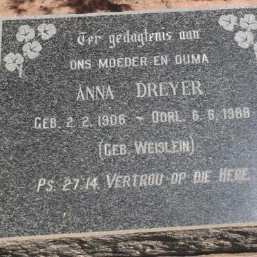 DREYER Anna nee WEISLEIN 1906-1988