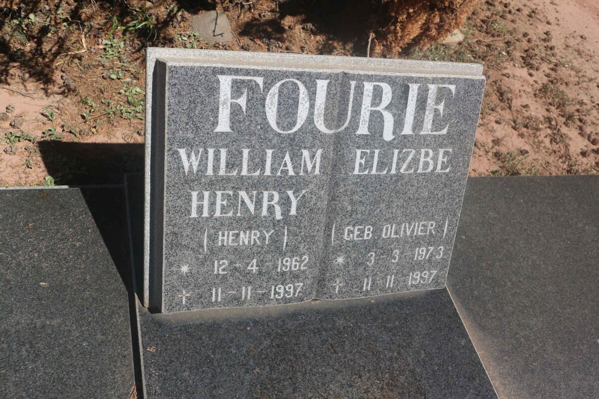 FOURIE William Henry 1962-1997 &amp; Elizbe OLIVIER 1973-1997