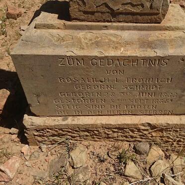 FRÖHLICH Rosalie H.L. nee SCHMIDT 1833-1885