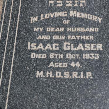 GLASER Isaac -1933