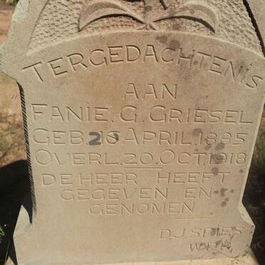 GRIESEL Fanie G. 18?5-1918