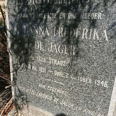 JAGER Johanna Frederika, de nee STRAUSS 1891-1946