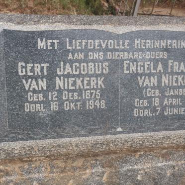 NIEKERK Gert Jacobus, van 1875-1948 &amp; Engela Francina JANSEN 1880-1935