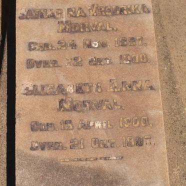 NORVAL Catharina Vredrika 1897-1900 :: NORVAL Elizabeth Anna 1900-1900