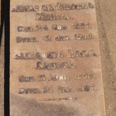 NORVAL Catharina Vredrika 1897-1900 :: NORVAL Elizabeth Anna 1900-1900