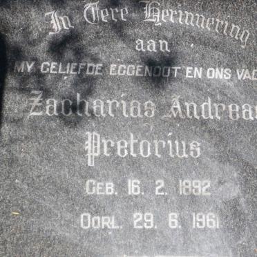 PRETORIUS Zacharias Andreas 1892-1961