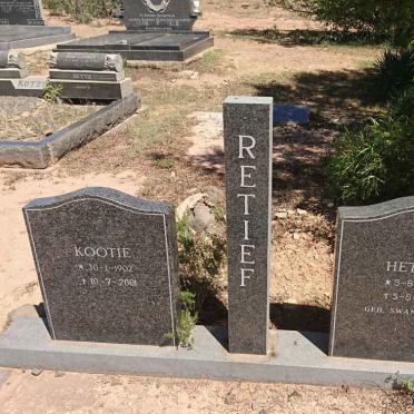 RETIEF Kootie 1902-2001 &amp; Hettie SWANEPOEL 1905-1988