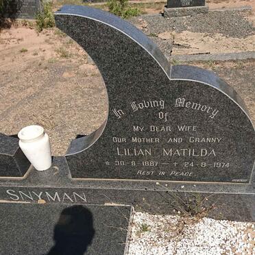 SNYMAN John Robert 1892-1982 &amp; Lilian Matilda 1887-1974