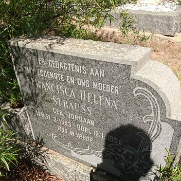 STRAUSS Francisca Helena nee JORDAAN 1893-1956