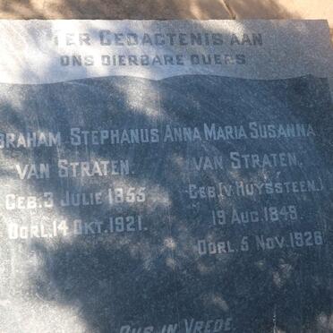 STRATEN Abraham Stephanus, van 1855-1921 &amp; Anna Maria Susanna V. HUYSSTEEN 1849-1926
