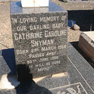 SNYMAN Cathirine Caroline 1956-1956