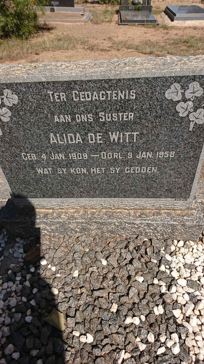 WITT Alida, de 1909-1958