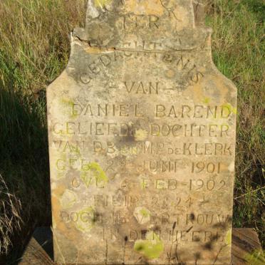 KLERK Daniel Barend, de 1901-1902