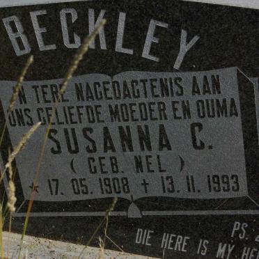 BECKLEY Susanna C. nee NEL 1908-1993