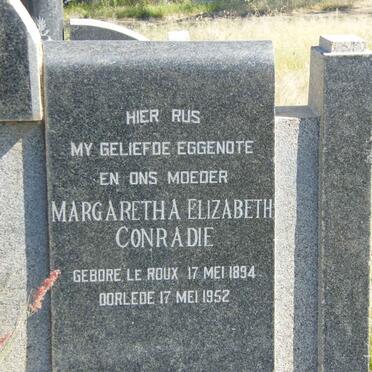 CONRADIE Margaretha Elizabeth nee LE ROUX 1894-1952