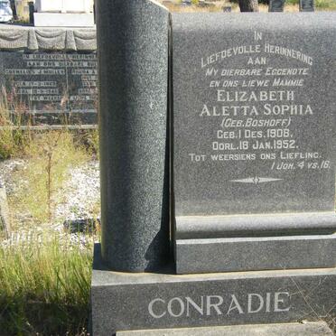CONRADIE Elizabeth Aletta Sophia nee BOSHOFF 1908-1952