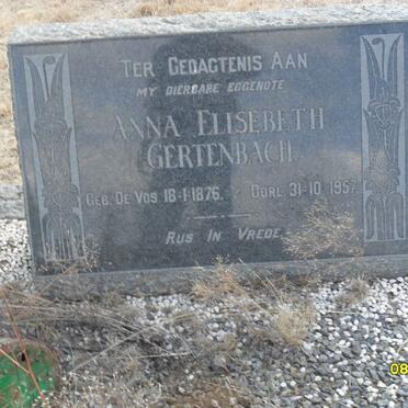 GERTENBACH Anna Elisebeth nee DE VOS 1876-1957