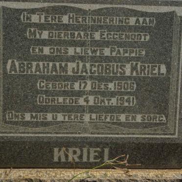 KRIEL Abraham Jacobus 1906-1941
