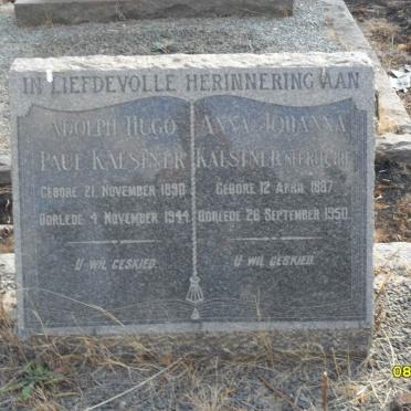 KAESTNER Adolph Hugo Paul 1890-1944 &amp; Anna Johanna RITCHIE 1887-1950