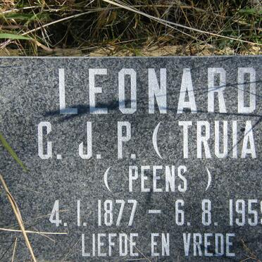 LEONARD G.J.P. nee PEENS 1877-1959